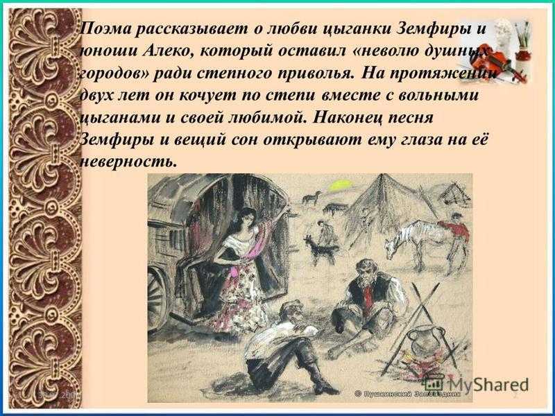 Смысл поэмы цыганы: краткое содержание, объяснение сюжета