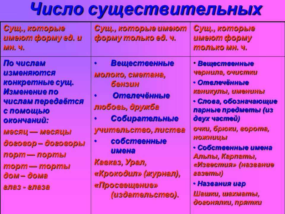 Имя существительное как часть речи
