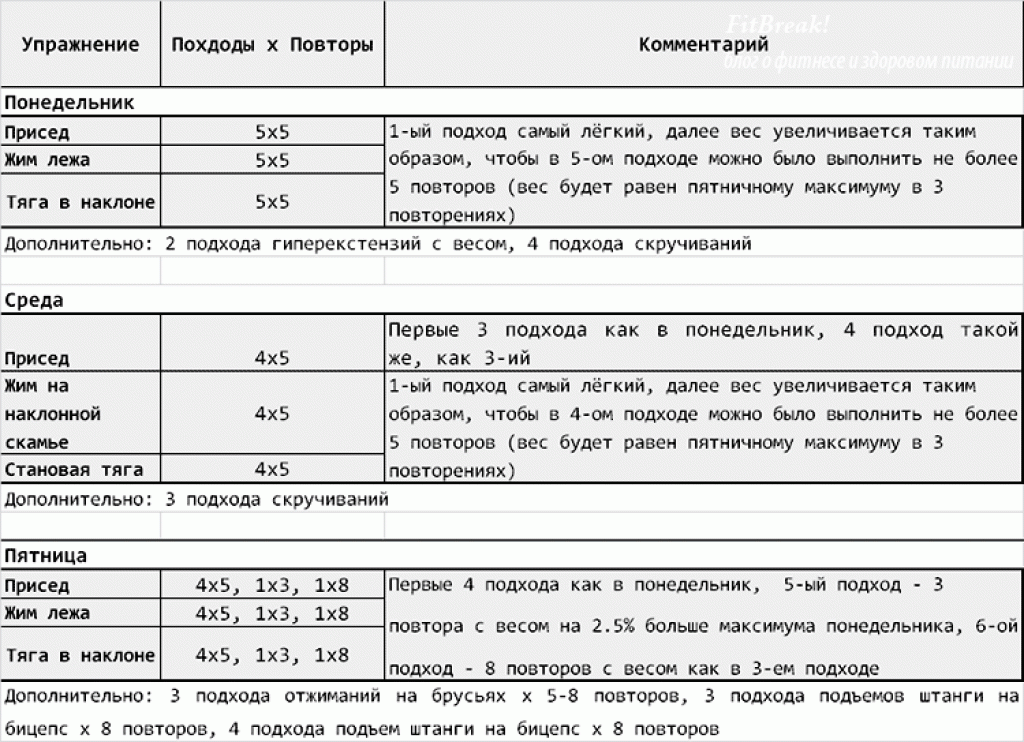 Силовая программа для девушек: план на 5 дней (с фото)